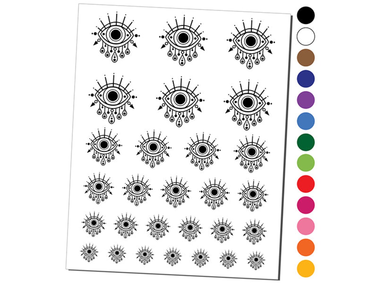 Nazar Evil Eye Ward Protection Symbol Charm Curse Magic Temporary Tattoo Water Resistant Fake Body Art Set Collection